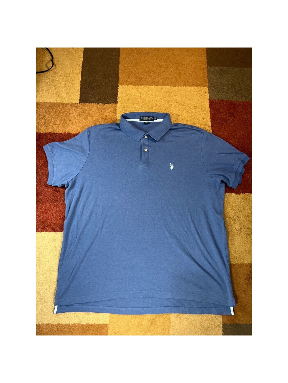 US Polo Assn Luxury Feel Polo XXL Blue Cotton Blend Business Casual